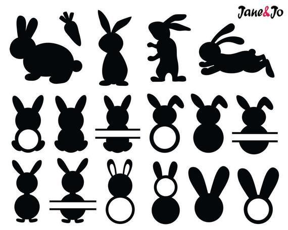 Bunny Silhouette Logo - Bunny SVG Bunny Silhouetterabbit Vectorrabbit svgrabbit | Etsy