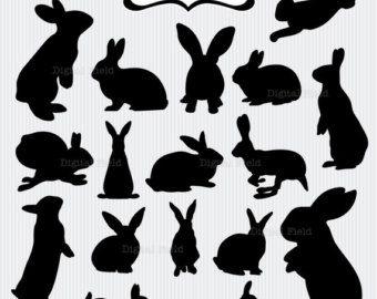 Bunny Silhouette Logo - Rabbit silhouette | Etsy