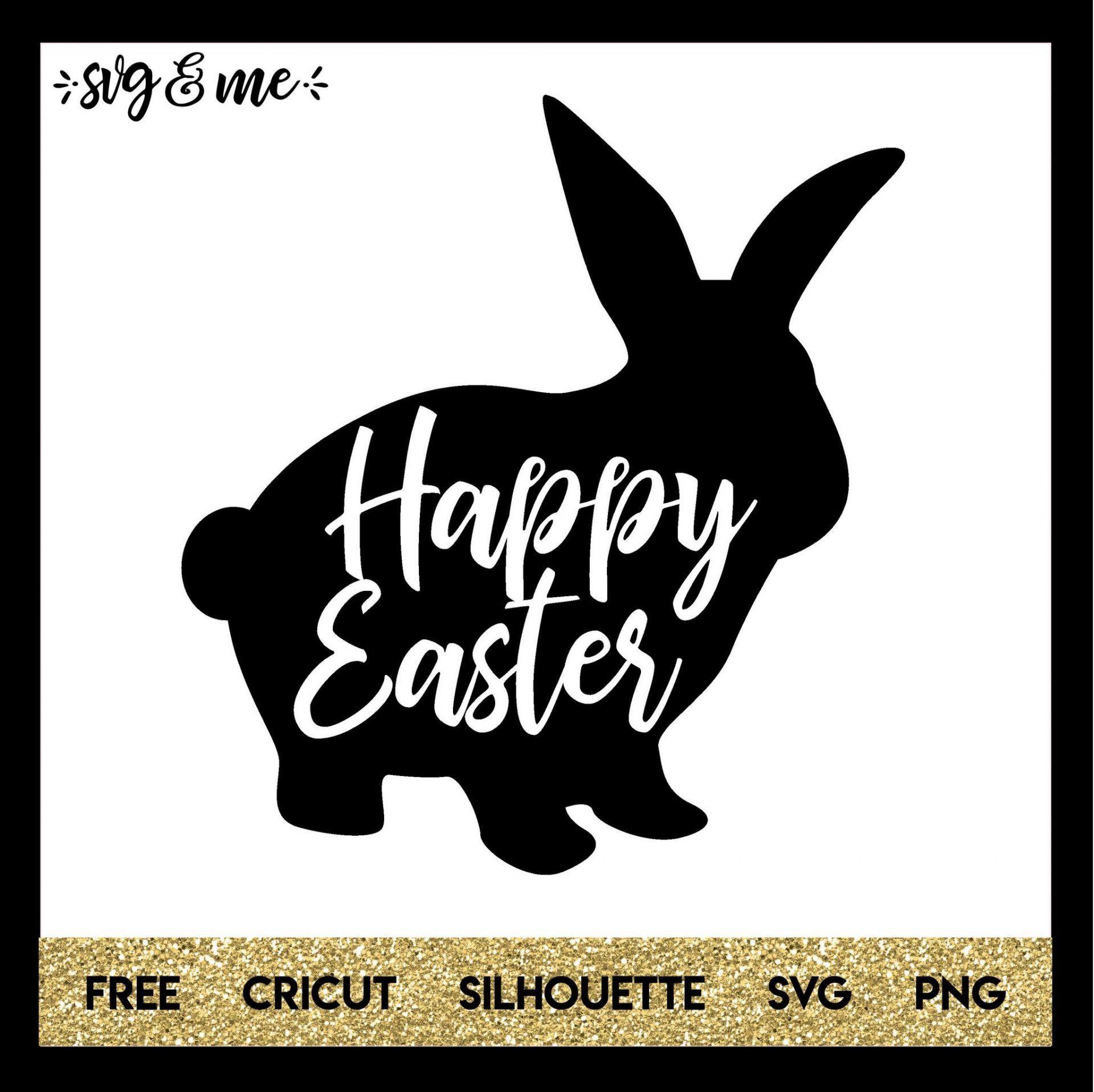 Bunny Silhouette Logo - Happy Easter Bunny Silhouette - SVG & Me