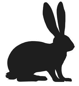 Bunny Silhouette Logo - RABBIT SILHOUETTE STICKER CUTE BUNNY BUNNIES PET LOVE FUR CHOOSE ...
