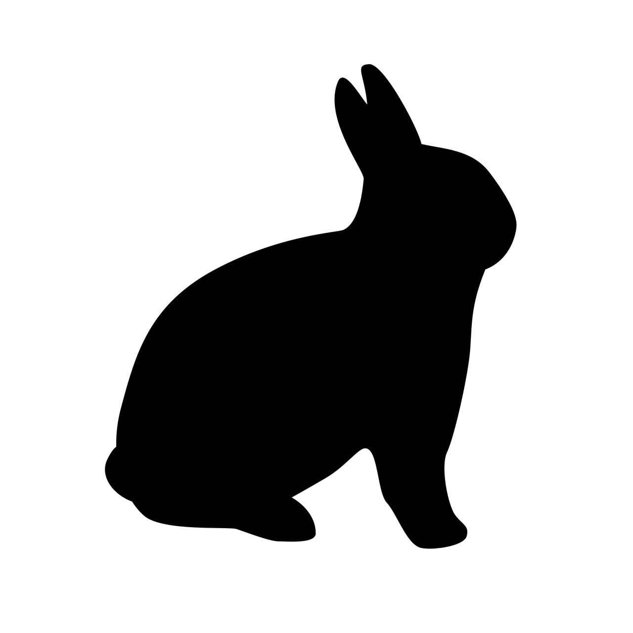 Bunny Silhouette Logo - File:Rabbit silhouette - erect ears - facing right.png - Wikimedia ...