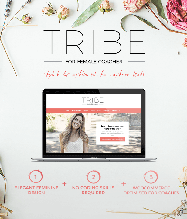 Feminine Zen Logo - Tribe Coach Coaching Business WordPress Theme