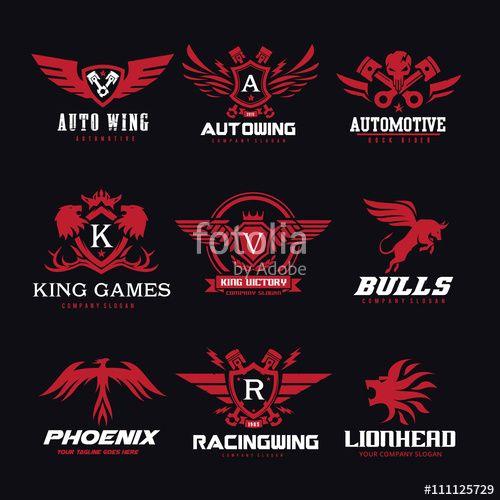 Motorcylce Red Eagle Logo - Logo collection, logo set, automotive logo, skull logo, rock logo, wing