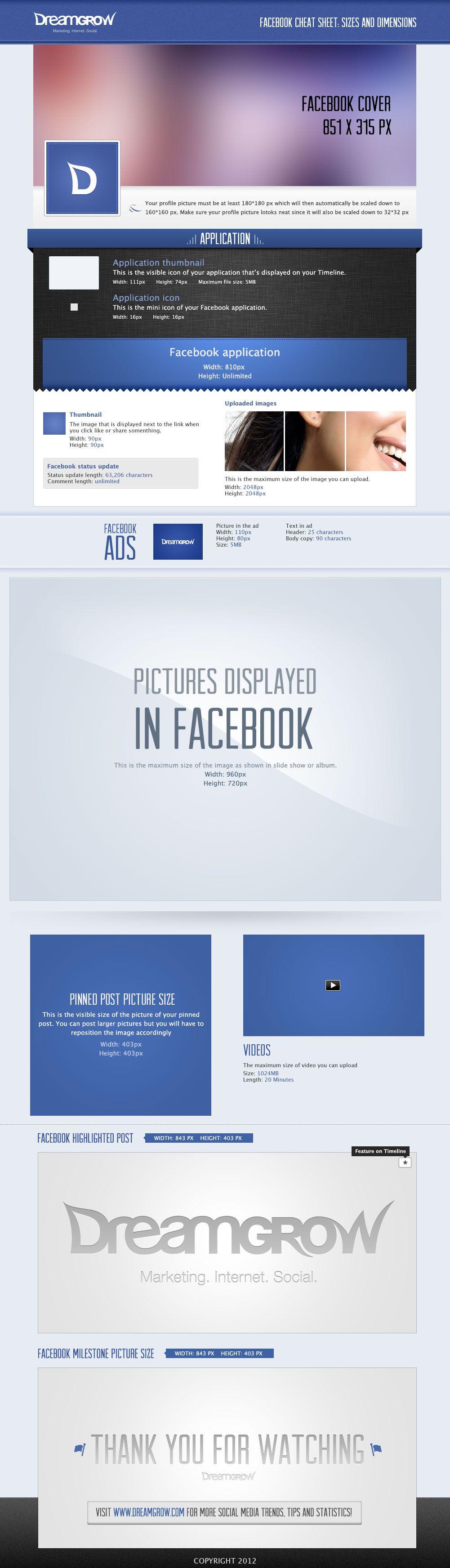 Facebook Mini Logo - Facebook Cheat Sheet: All Sizes and Dimensions 2018 @DreamGrow 2018