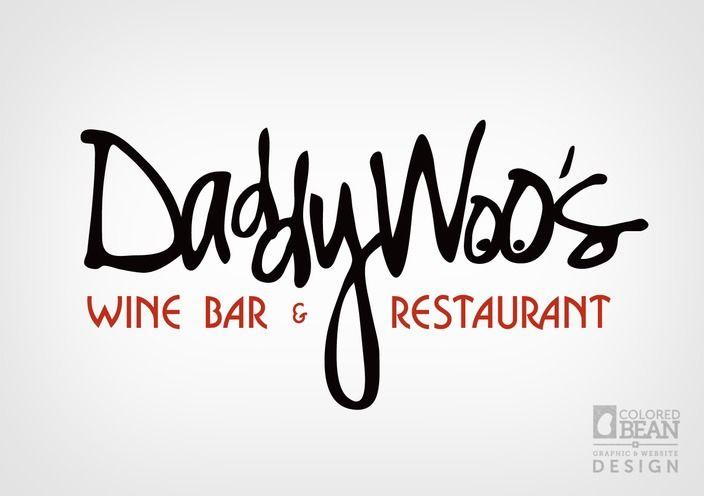 Wine Colored Logo - Daddy Woo's Wine Bar & Restaurant Logo Design Portfolio. Colored