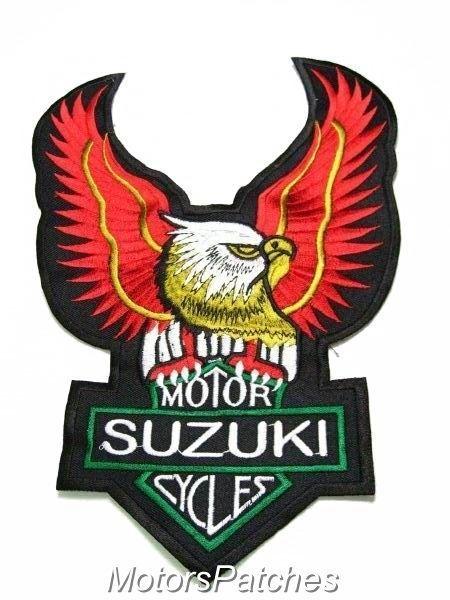 Motorcylce Red Eagle Logo - Suzuki Patches Biker Eagle Large Red | www.MotorsPatches.com | Biker ...
