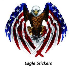 Motorcylce Red Eagle Logo - Car Home Decal Flying Hawk Auto Motorcycle Truck Side Eagle USA Flag