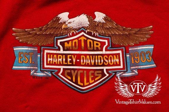 Motorcylce Red Eagle Logo - Harley Davidson 3D Emblem Eagle Sweatshirt, Vintage 80s, Motorcycles