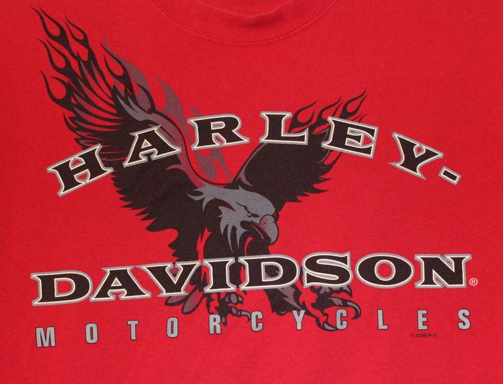 Motorcylce Red Eagle Logo - Harley Davidson Shirt XL Red Chicago Illinois Pirate Skull Eagle ...