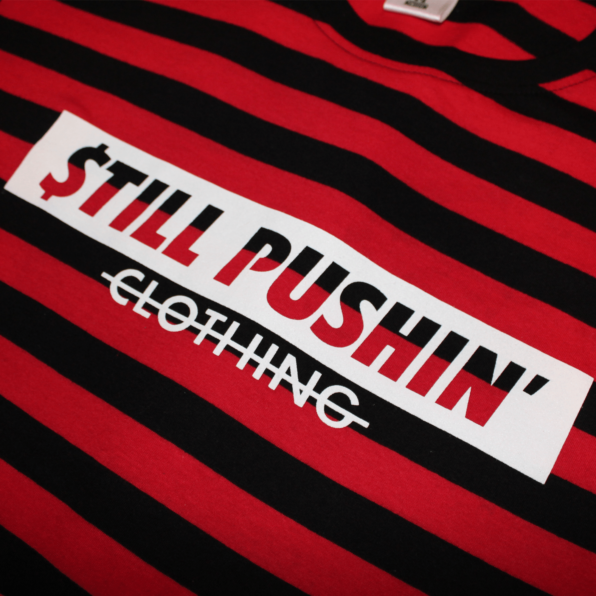Black and Red N Logo - Red n Black Stripes Logo Shirt | Still Pushin' Clothing