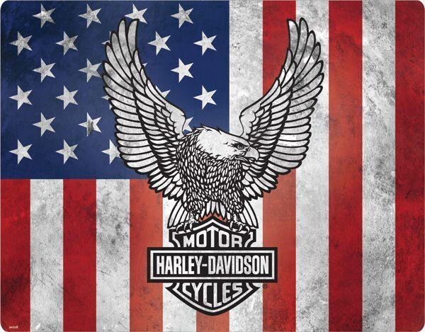 Motorcylce Red Eagle Logo - Harley Davidson Eagle Logo On American Flag. Harley Davidson