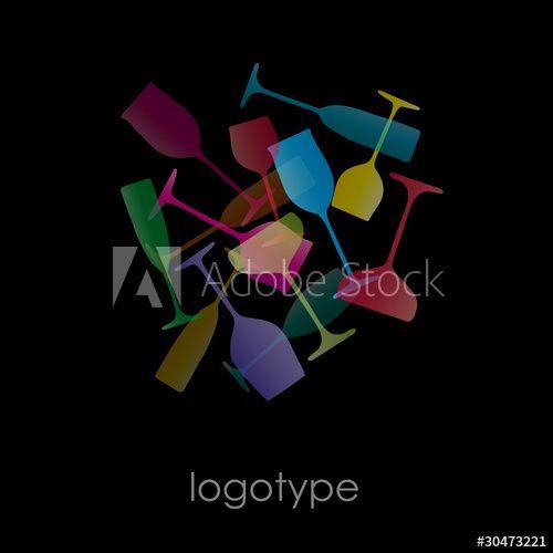 Wine Colored Logo - Logo wine, colored glasses # Vector - Buy this stock vector and ...