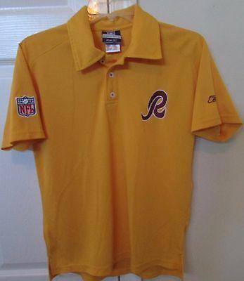 Reebok R Logo - NFL WASHINGTON REDSKINS Big R Logo Gold Golf Shirt Youth Large