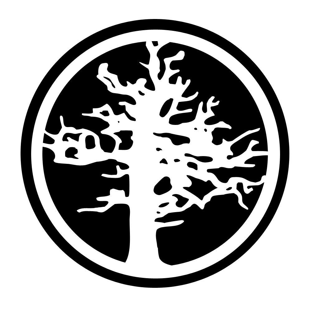 Black Tree in Circle Logo - The Blasted Tree