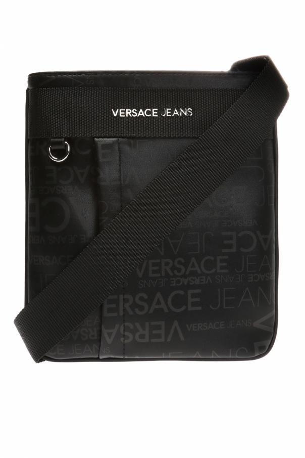Jean Shop Logo - Men BROWN Patterned shoulder bag with logo Versace Jeans shop online ...