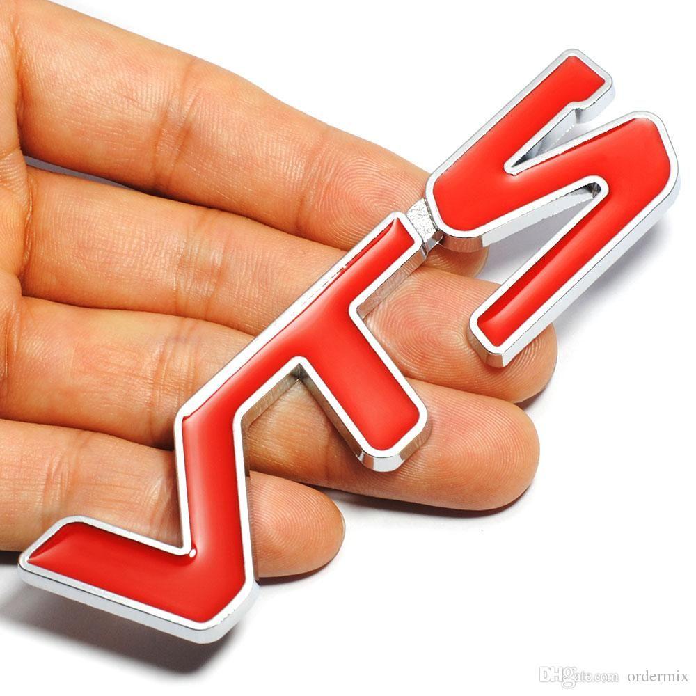 Red and Silver S Car Logo - METAL 3D V T S VTS Car Badge Emblem 3D Logo Sticker For Citroen C3 ...