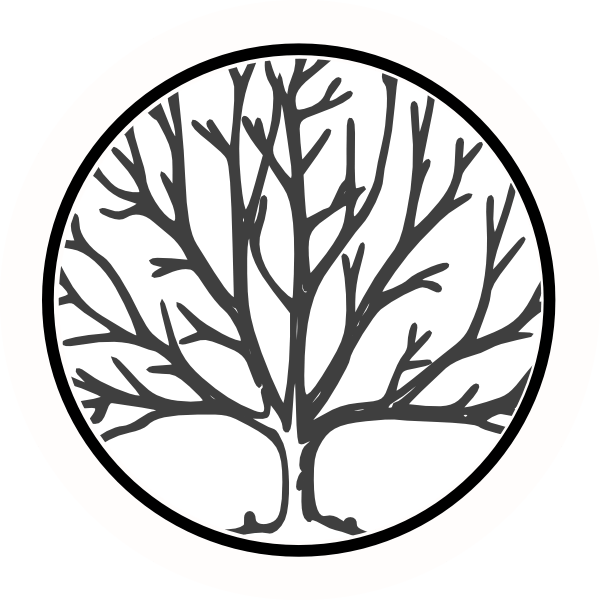 Black Tree in Circle Logo - Black and white oak tree picture transparent download