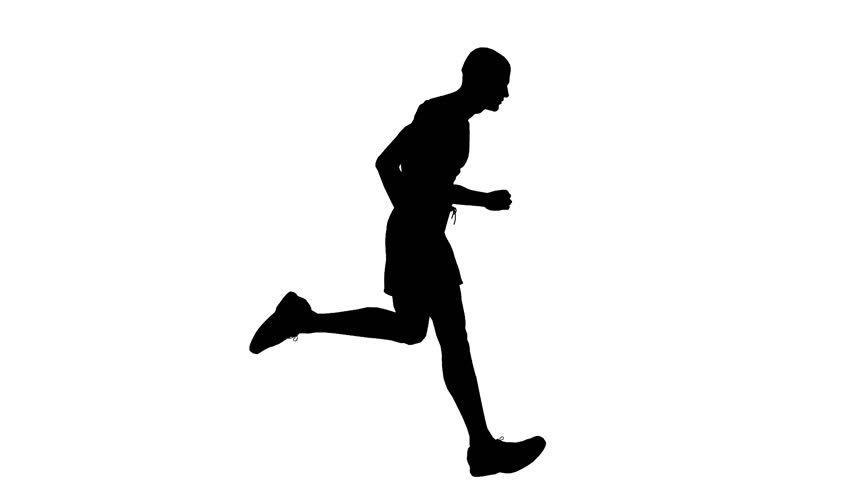 Black Man Running Logo - Animated Silhouette Loop Of A Stock Footage Video 100% Royalty Free