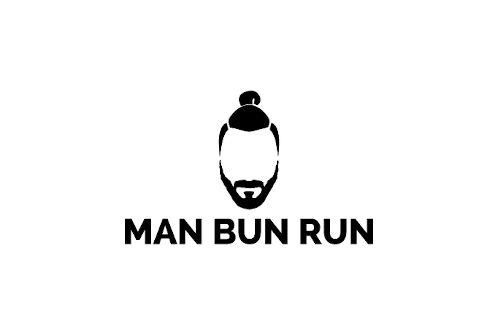 Black Man Running Logo - Man Bun Run. Listen via Stitcher Radio On Demand