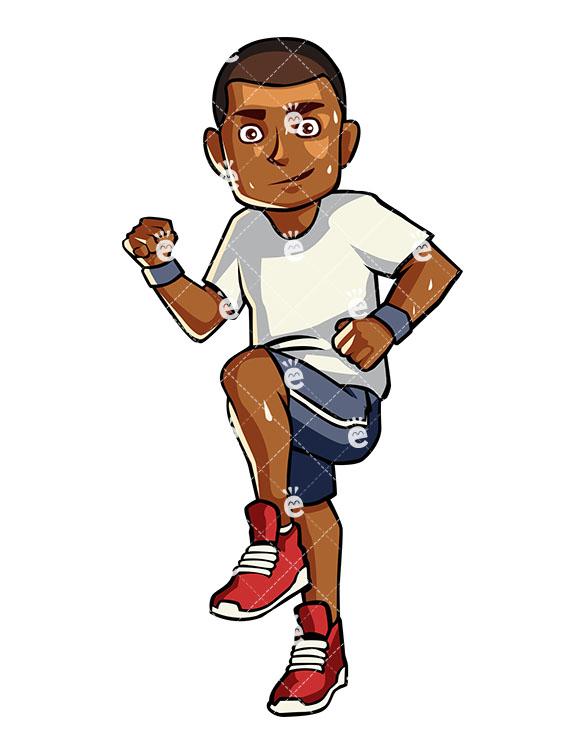 Black Man Running Logo - A Black Man Running In Place - FriendlyStock.com