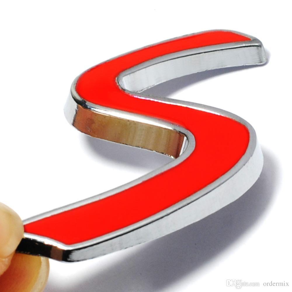 Red and Silver S Car Logo - New 3D Chrome Metal Red S Logo Car Emblem Sticker For BMW Mini ...
