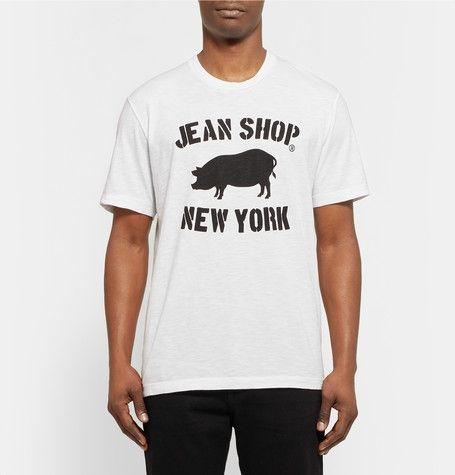 Jean Shop Logo - Referboard - Buy Jean shop printed slub cotton-jersey t-shirt online