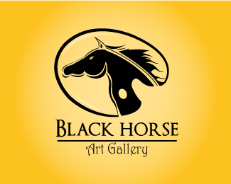 Black and Yellow Horse Logo - Black Horse Designed