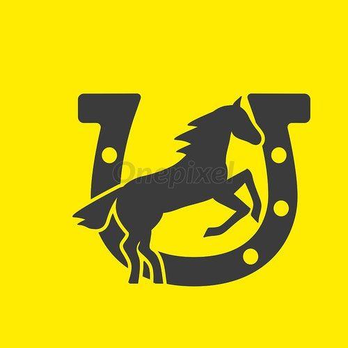 Black and Yellow Horse Logo - Running horse black silhouette logo