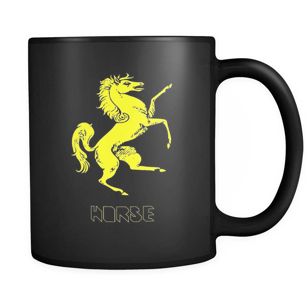 Black and Yellow Horse Logo - Yellow Horse // Black Mug