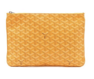 Yellow Goyard Logo - Authentic GOYARD Senat MM Yellow Zip Clutch Bag | eBay