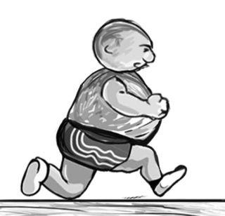 Black Man Running Logo - Fat man running logo. Inspiration or perspiration?