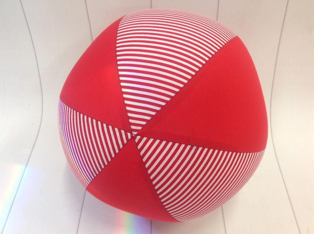 White Stripes with Red Ball Logo - Balloon Balls Large -Red White Stripes – Red Panels | Eumundi Kids