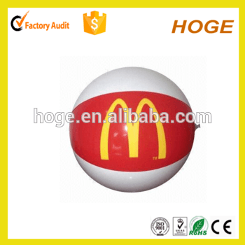 White Stripes with Red Ball Logo - 36 Inch Sponsored Promotional Red And White Striped Beach Ball ...