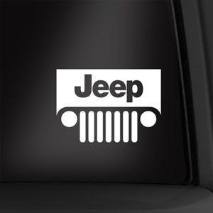 Jeep Wrangler Grill Logo - Jeep Logo with Wrangler Grill 5 1/2 Inch Vinyl Decal Multiple Colors ...