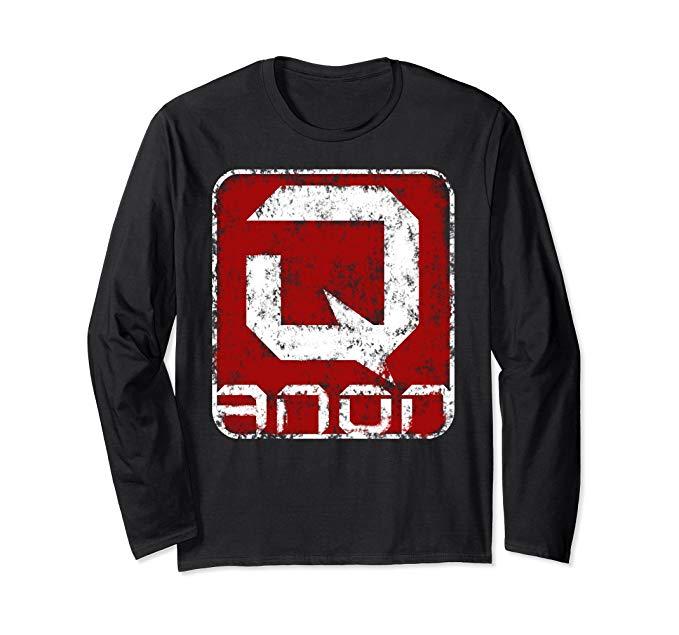 Anon Logo - Amazon.com: Q Anon logo distress conspiracy qanon longsleeve T-shirt ...