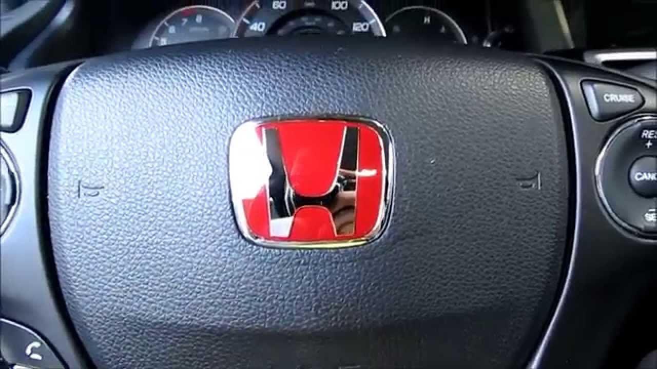Red Honda Logo - J's Racing Red Honda Steering Wheel Emblem Installation - YouTube