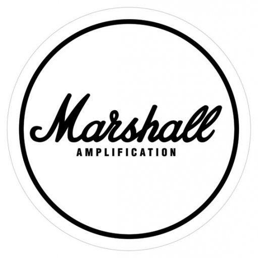 Masrhall Logo - MARSHALL - white logo Sticker | Sold at Abposters.com