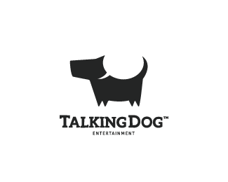 White Dog Logo - Talking Dog Design, Speech bubble, Negative space