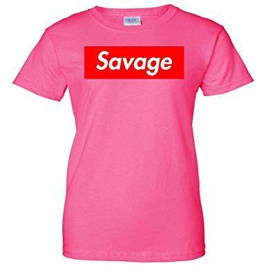 Savage Friends Logo - Amazon.com: Savage Red Box Logo Womens T Shirt Jersey Party Friends ...