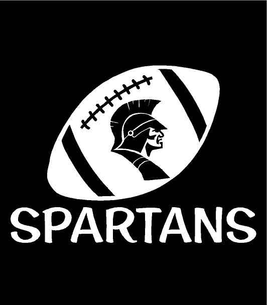 Spartan Football Logo - SJO Spartan Window Cling Football With Spartan - Jim Wagner Signs
