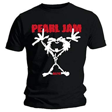 Pearl Jam Stickman Logo - Pearl Jam Official T Shirt Classic Logo Stickman Alive: Amazon.co.uk ...