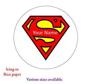 Round Square Logo - Superman Logo Personalised Edible Cake Topper Round Square Icing ...