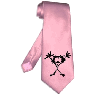Pearl Jam Stickman Logo - pearl jam stickman tie PINK satin silk band logo necktie