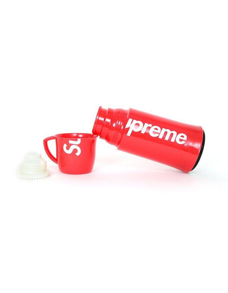 Red White Twist Logo - Supreme x Helios Collectors Red Thermos w. White Logo at