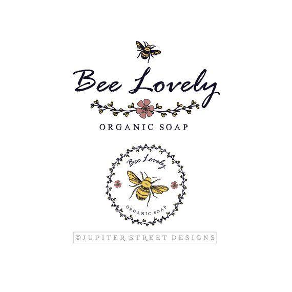 Honey Flower Logo - Bee Logo Honey Bee Logo Flower Logo Wreath