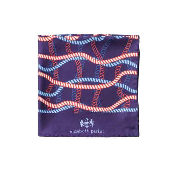 Red White Twist Logo - Red, White and Blue Rope Twist Silk Pocket Square - Elizabeth Parker