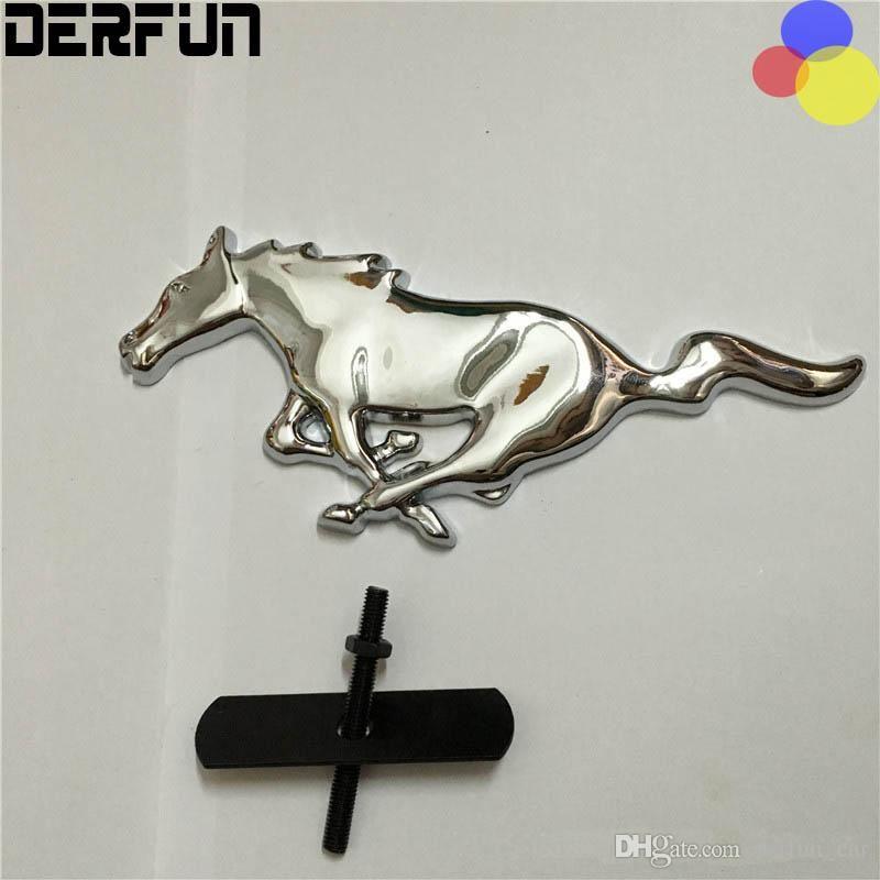 Auto Horse Logo - Ford 3D Silver Black Horse Logo Metal Alloy Car Auto Front Hood ...