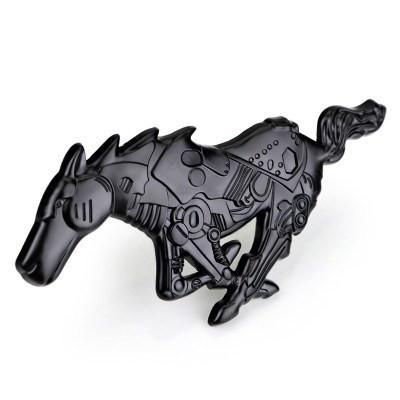 Auto Horse Logo - Running Horse Logo for Ford Mustang Black, Metal, Sticker