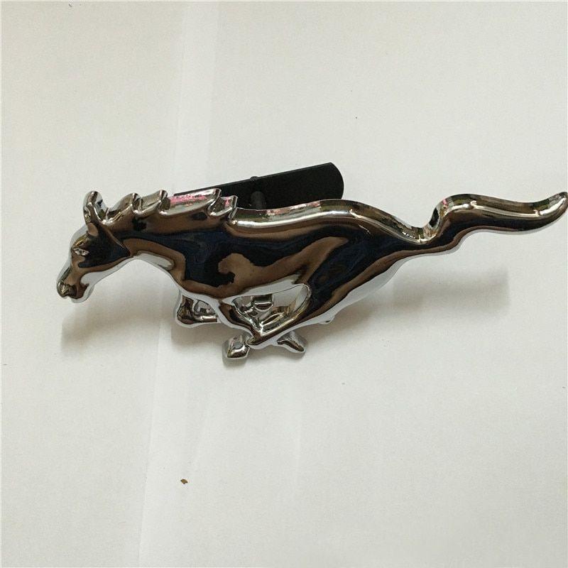 Auto Horse Logo - 3D Silver Horse Logo Metal Alloy Car Auto Front Hood Grille