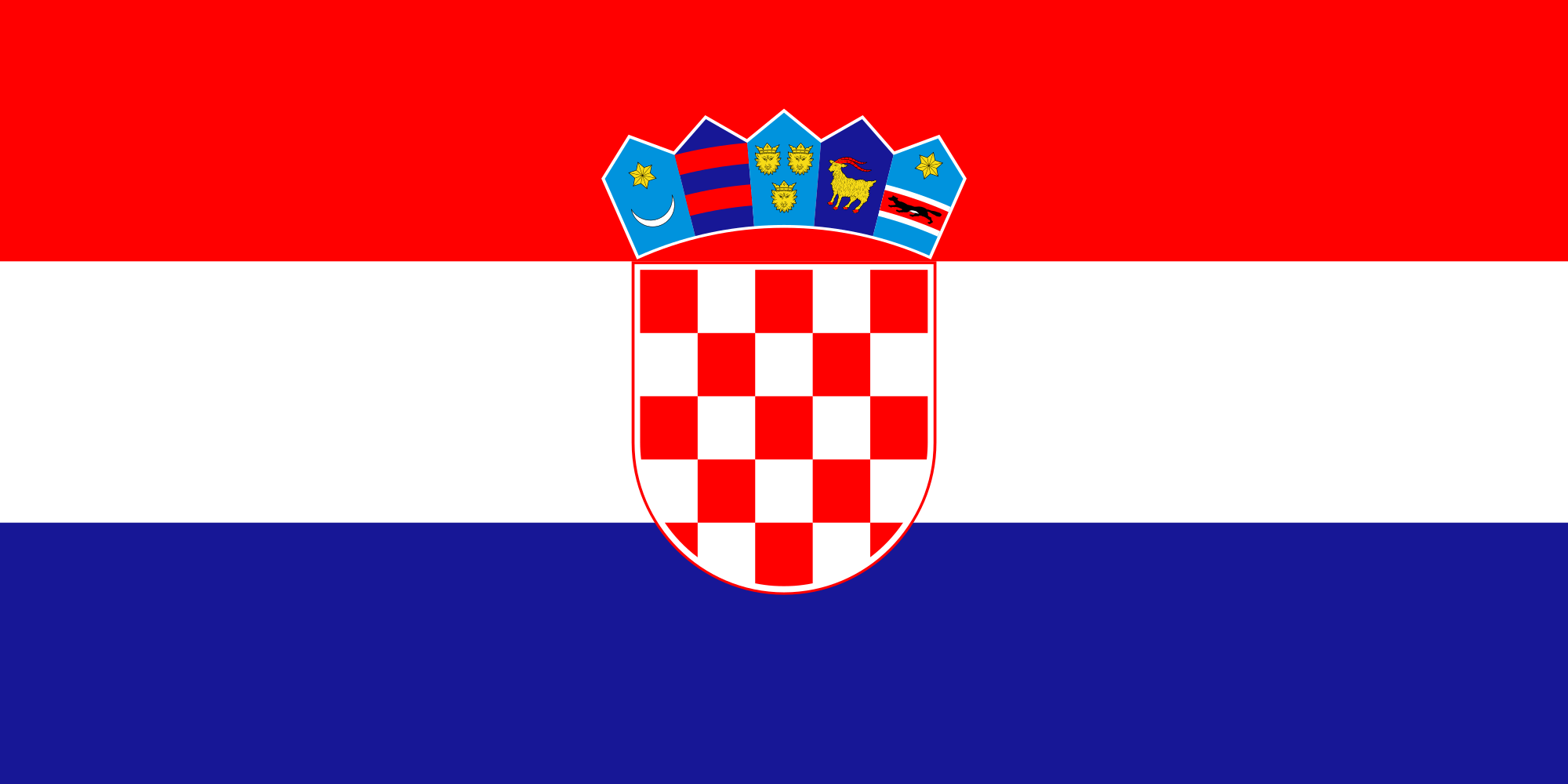 White Stripe with Red Shield Logo - Flag of Croatia